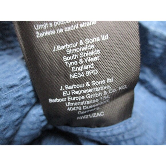 Barbour Bomber Jacket Adult Medium M Blue Full Zip Cotton Casual Pockets Mens - Picture 7 of 11